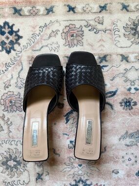 Primark Black Woven Slide Heels